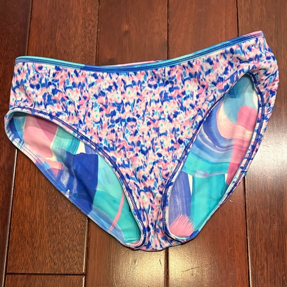 Athleta Girls Multi-Color Brushstroke Active Set - Blue, Pink, Teal - Picture 8 of 9